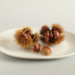 いがぐりと荒白磁オ－バルプレ－ト